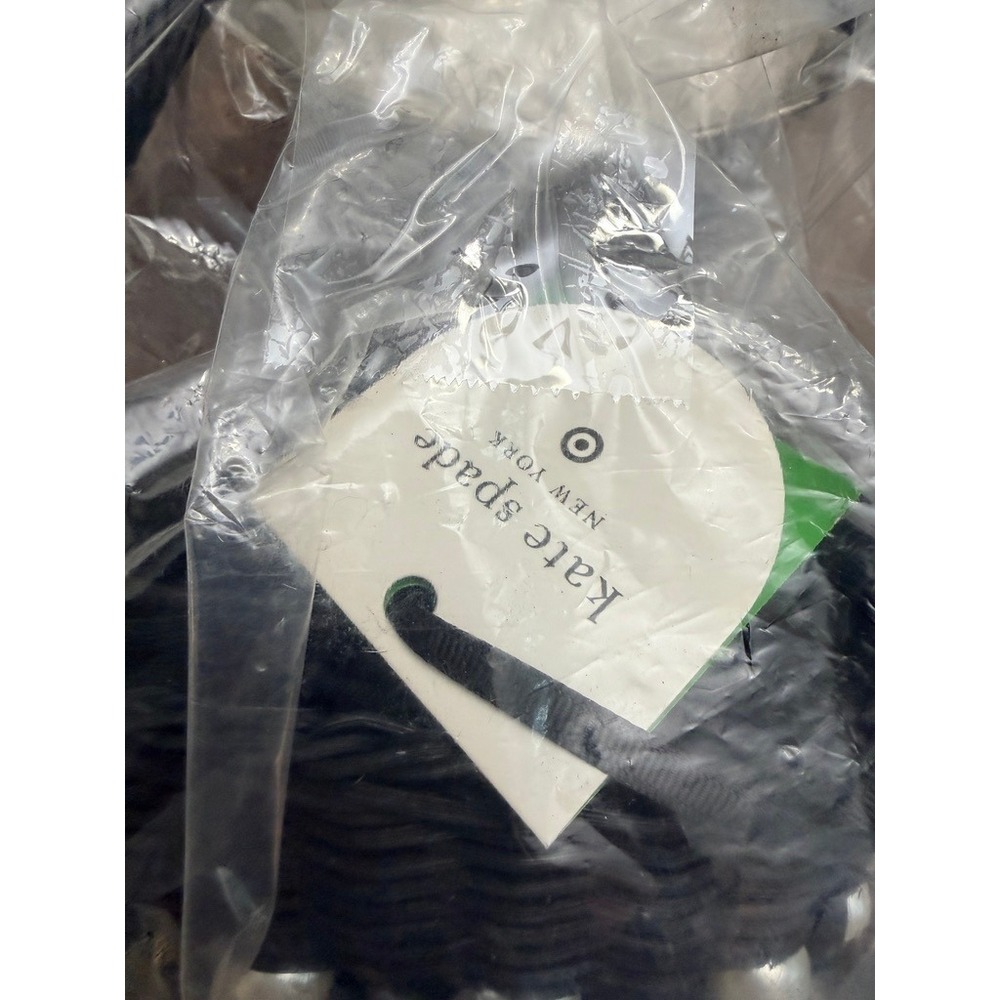 Kate Spade Bucket Bag Womens Small Black Pearl Wicker Handbag NWT - Picture 4 of 6